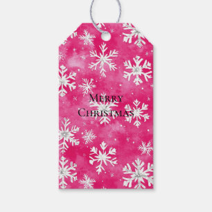 Mädchenhaft Rosa Silber Glamour Weihnachten Schnee Geschenkanhänger