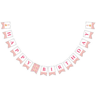 Mädchenhaft rosa Spot Happy Birthday-Girlande Flag Wimpelkette