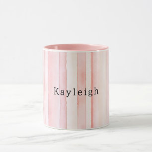 Mädchenhaft rosa Streifen Tasse