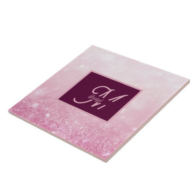 Mädchenhaft Rosa Weiblich Glitter Abstrakter Farbv Fliese (Seite)