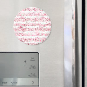 Mädchenhaft Rosa Weiße Falsche Glitzer Streifen Magnet