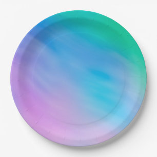 Mädchenhaft sanfter Regenbogenhimmel Pappteller