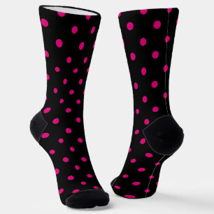 Mädchenhaft schwarze und heiße rosa Punkte Socken