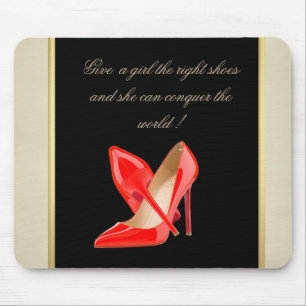 Mädchenhaft süße, rote High Heels - Motivationsbot Mousepad