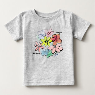 Mädchenhaft süßer, hübscher Blumenstrauß Baby T-shirt