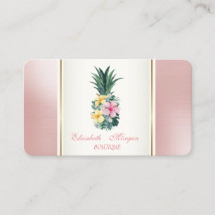 Mädchenhaft Trendig Moderne Ananas Tropische Blume Visitenkarte