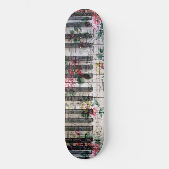 mädchenhaft Vintage Klaviertastatur Skateboard (Vorderseite)