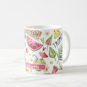 Mädchenhafte bunte Strandentspannung Kaffeetasse