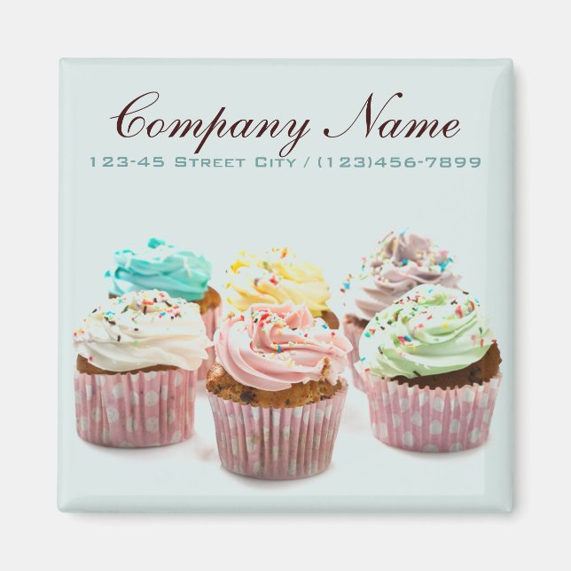 mädchenhafte, elegante Bäckerei bunt Kuchen Magnet (Vorne)