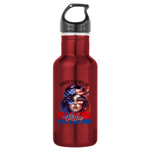 Mädchenhafte Latina Fourth of July Unabhängigkeit Edelstahlflasche