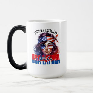 Mädchenhafte Latina  Fourth of July Unabhängigkeit Verwandlungstasse