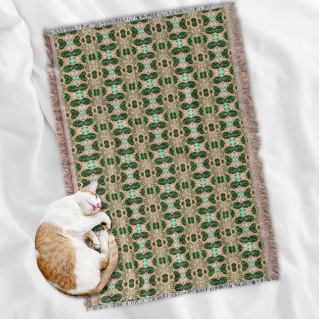 mädchenhafte Modekunst Deko Decke (girly chic fashion art deco gold emerald green throw blanket)