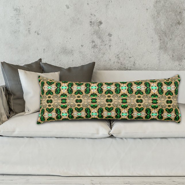 mädchenhafte Modekunst Deko Seitenschläferkissen (girly chic fashion art deco gold emerald green body pillow)