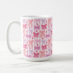 Mädchenhafte Pastell-Schleifen und Streifen Kaffeetasse