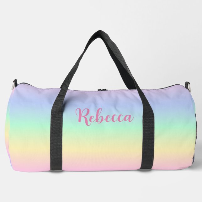 Mädchenhafte personalisierte Sporttasche mit Paste Duffle Bag (Vorderseite)