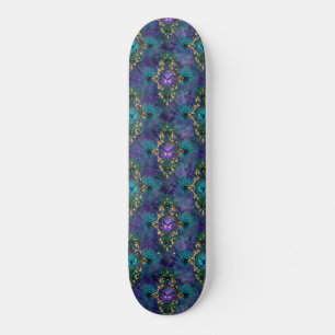 Mädchenhafte Pfauenfedern Schmetterling Fantasie Skateboard