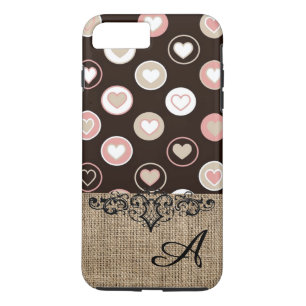 Mädchenhafte Polka Punkte und Jute Muster mit Mono Case-Mate iPhone Hülle
