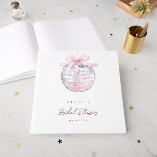 Mädchenhafte rosa Schleifen Elegante Bridal Shower Gästebuch