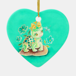 Mädchenhafte Schildkröte Keramikornament