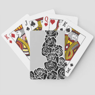 Mädchenhafte schwarze Rosen im Vintage-Look Spielkarten