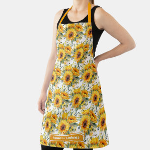 Mädchenhafte Sonnenblumen Blumen  Schürze