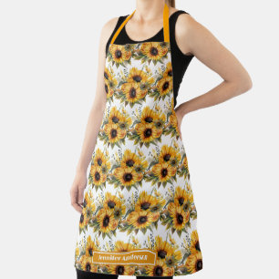 Mädchenhafte Sonnenblumen Blumen  Schürze