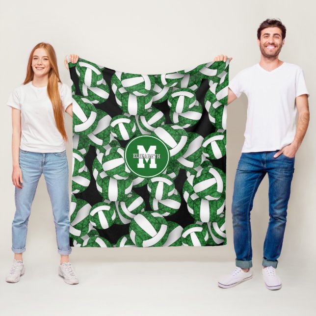 mädchenhafte, weiße Volleyballfarben Fleecedecke (Beispiel)