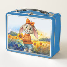 Mädchenhafter Hase Sonnenblumenfeld