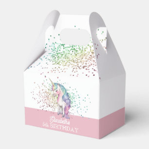 Mädchenhafter Regenbogen Glitter Magischer Einhorn Geschenkschachtel