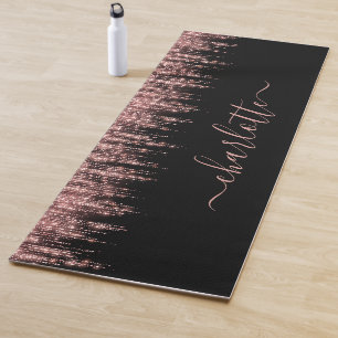 Mädchenhafter Trendiger Roségold Glitter Schrift N Yogamatte