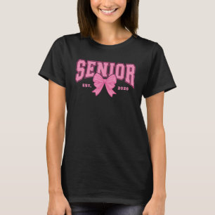Mädchenhaftes Abschluss-Coquette Senior 2026 Rosa T-Shirt