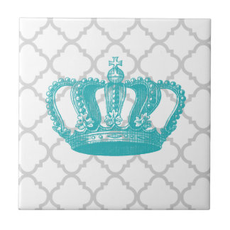 MÄDCHENHAFTES AQUA-VINTAGE-KRONEN-GRAU-VIERPASS-MU FLIESE