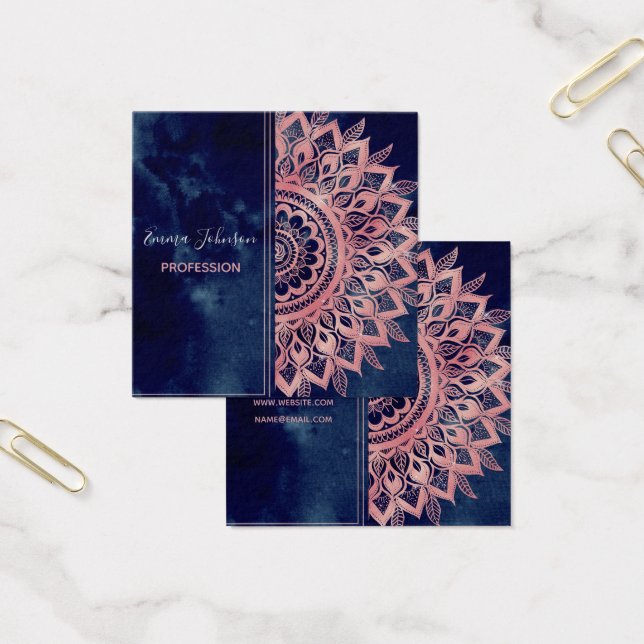 Mädchenhaftes Blau Rosa Mandala Floral  (Büro)