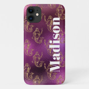 Mädchenhaftes falsches Glitter Lila und Gold Meerj Case-Mate iPhone Hülle