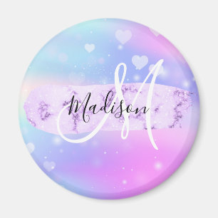 Mädchenhaftes, farbenfrohes Einhorn-Regenbogen-Her Magnet