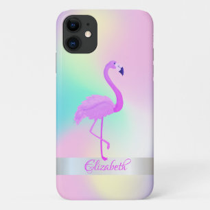 Mädchenhaftes Flamingo Holografischer Ombre Case-Mate iPhone Hülle