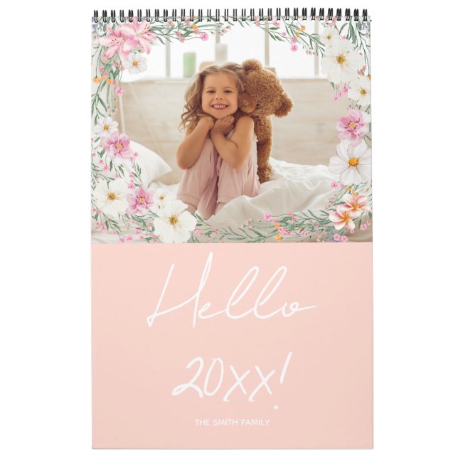 Mädchenhaftes Florales Benutzerdefiniertes Foto Fa Kalender (Titelbild)