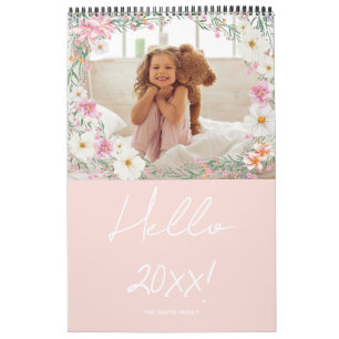 Mädchenhaftes Florales Benutzerdefiniertes Foto Fa Kalender
