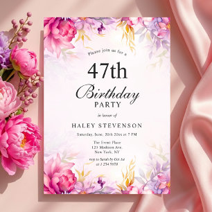 Mädchenhaftes Florales Pastell-Wasserfarben-Chic 4 Einladung