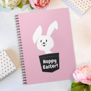 Mädchenhaftes Hoppy Oster Pastell-Rosa Hase Cartoo Notizblock