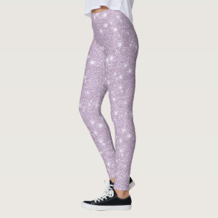 Mädchenhaftes Lavendel-Kunst-Glitter-Funkeln Leggings