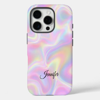 Mädchenhaftes, lebendiges, pastellfarbenes hologra iPhone 16 pro hülle