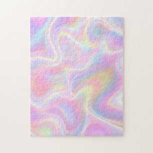 Mädchenhaftes, lebendiges, pastellfarbenes hologra puzzle