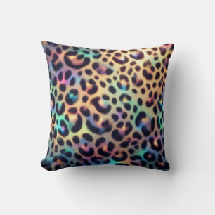 Mädchenhaftes Leopardenprint-Opal Kissen