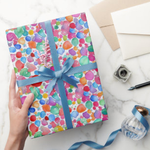 Mädchenhaftes, lustiges abstraktes Aquarell-Pinsel Geschenkpapier