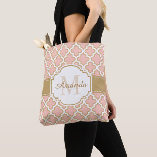 Mädchenhaftes marokkanisches Muster Gold Rosa Mono