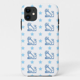 Mädchenhaftes nautisches Anker Retro-Vintage-Stern Case-Mate iPhone Hülle