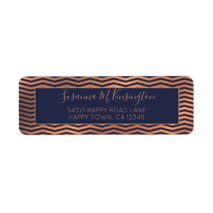 Mädchenhaftes Navyblau und Kupfer-Roségold-Folie C