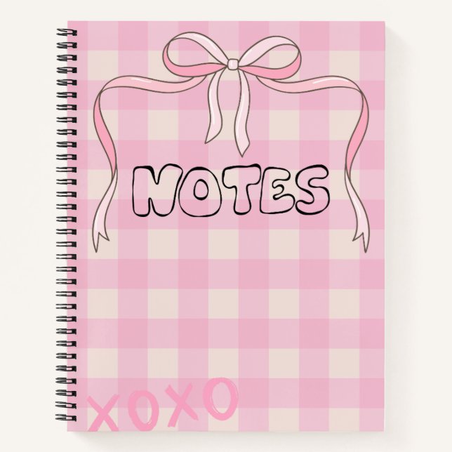 Mädchenhaftes Notizbuch mit Schleife (Vorderseite)