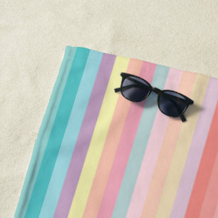 Mädchenhaftes Pastell-Rosa-Pfirsich-Aquamarinfarbe Strandtuch